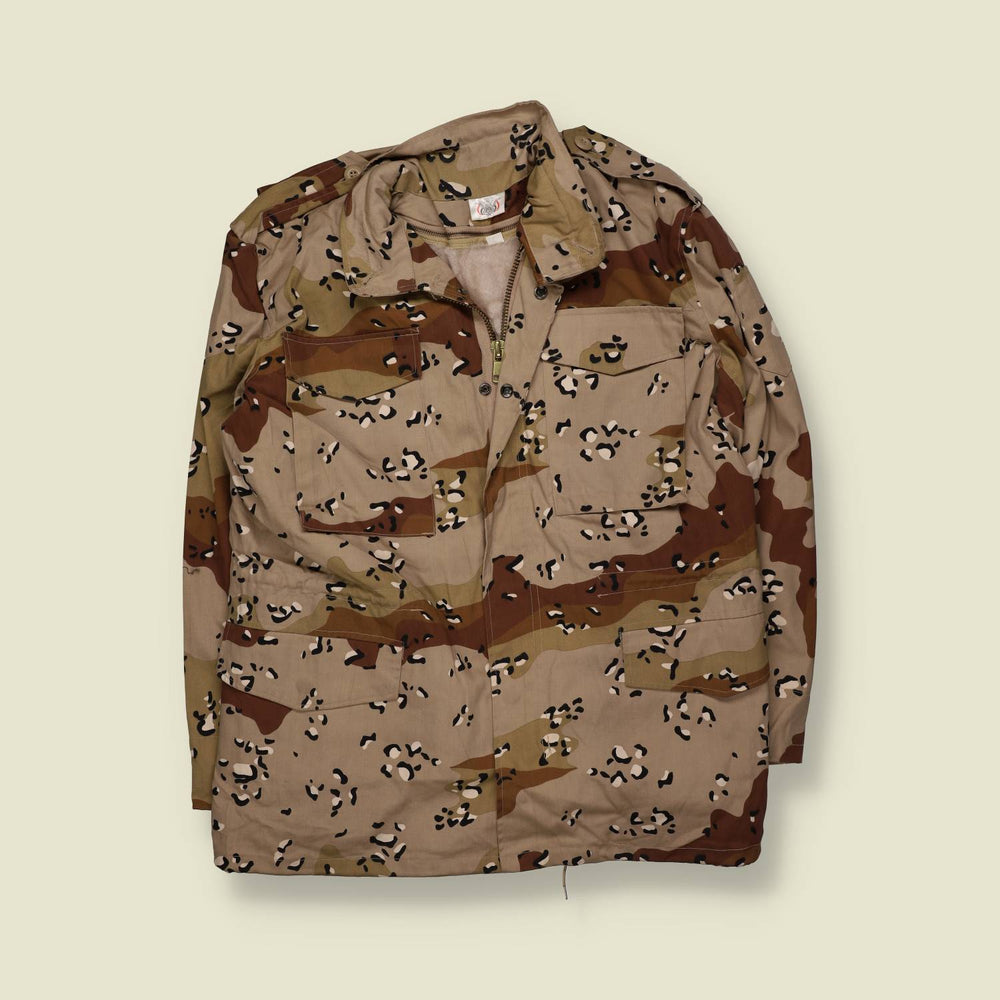 1980s–1990s | Desert Camouflage Field Coat | Chocolate Chip Camo – L