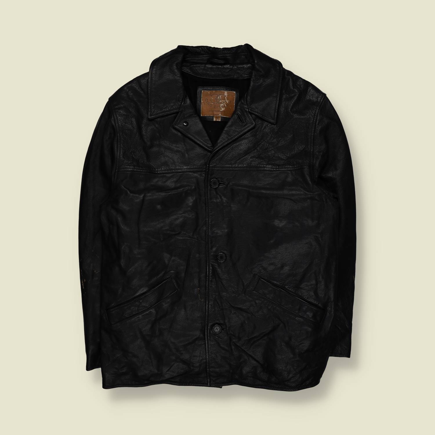 1990s | Ciro Citterio | Leather Car Coat | Black – XL