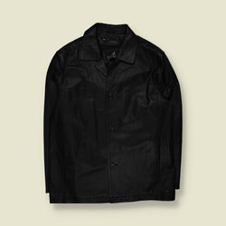 1990s | Authentic | Leather Car Coat | Black – XL