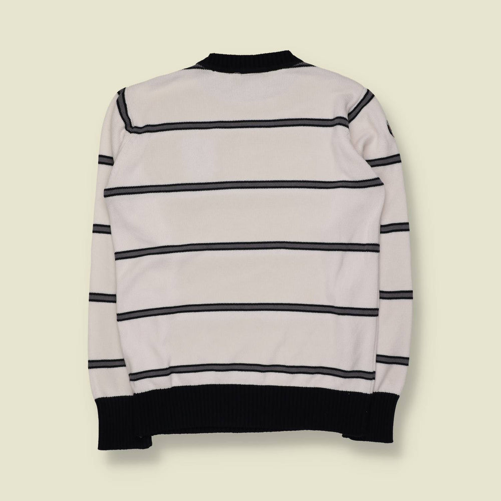 1980s | Royal Canadian Yachts | Nautical Knit Sweater | White & Navy – XS