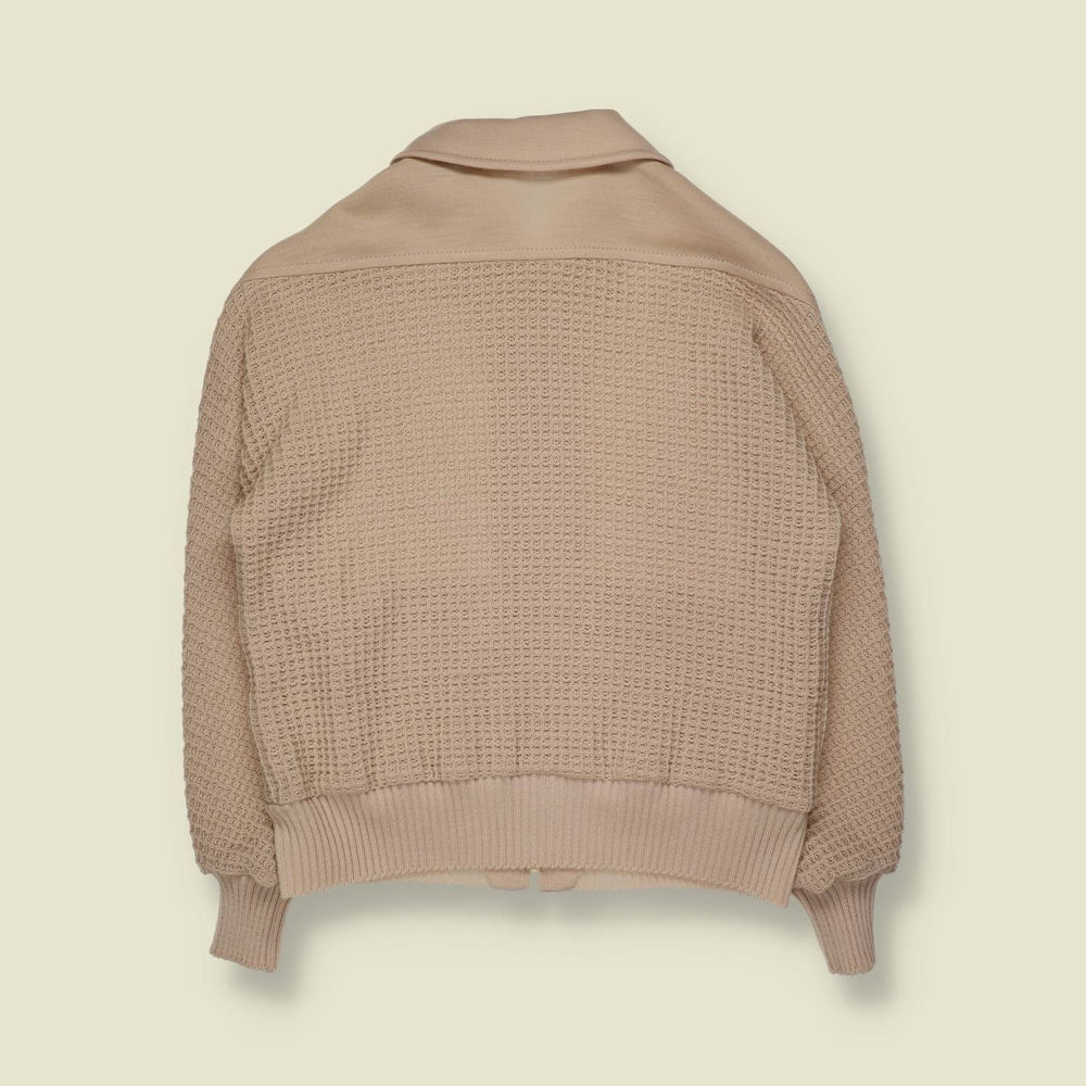 1970s | Ara Ara | Zip Knit Jacket | Beige – Made In West Germany – XS