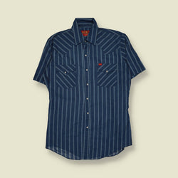 1980s | Ely | Western Shirt | Blue Stripe – M
