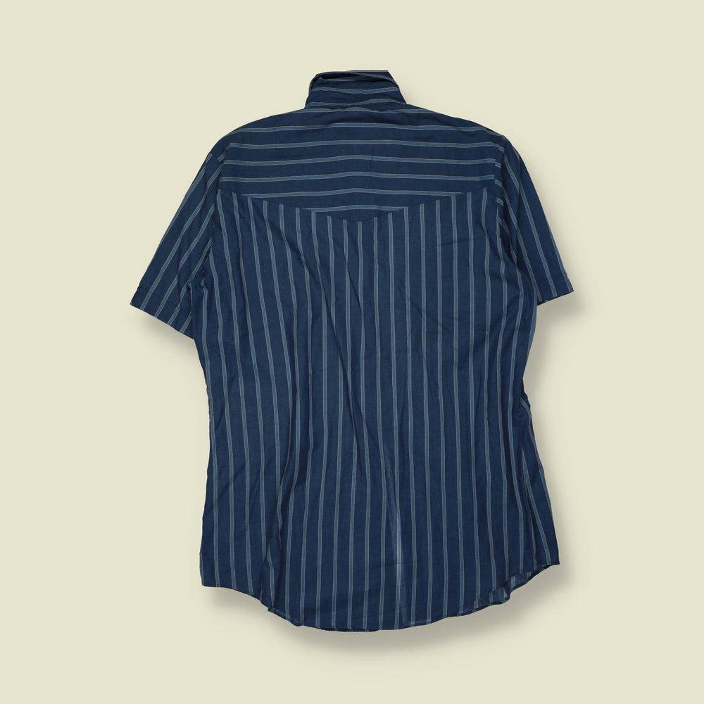 1980s | Ely | Western Shirt | Blue Stripe – M