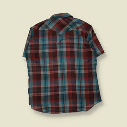 1990s | Wrangler | Western Shirt | Red & Teal Plaid – XL