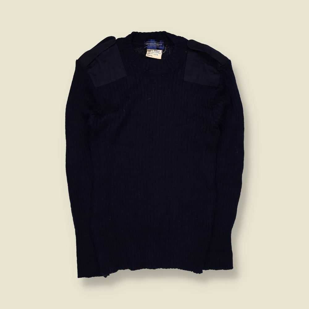 1990s | Gieves & Hawkes Savile Row | British Army Commando Sweater | Navy – XXS