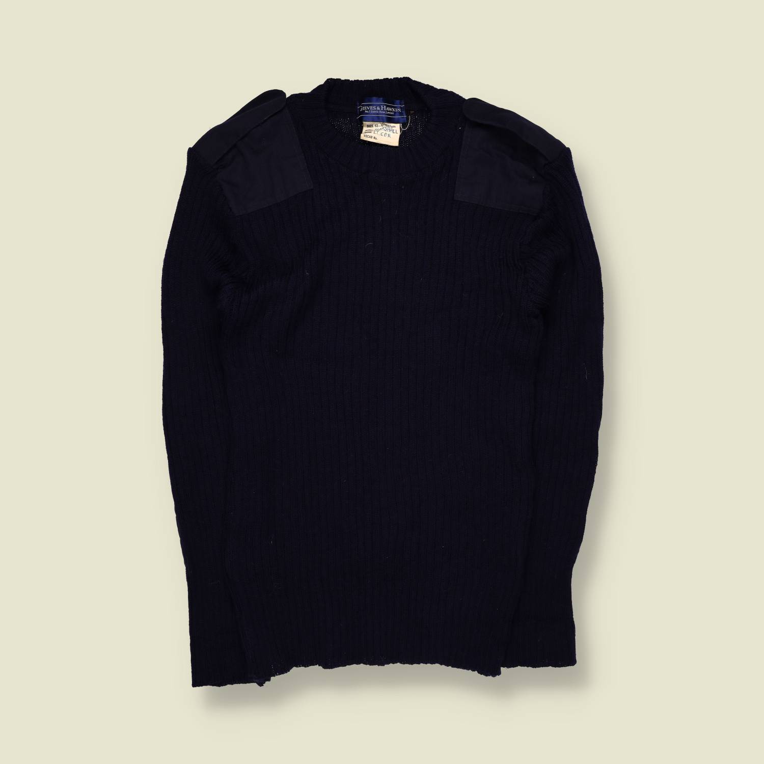 1990s | Gieves & Hawkes Savile Row | British Army Commando Sweater | Navy – XXS