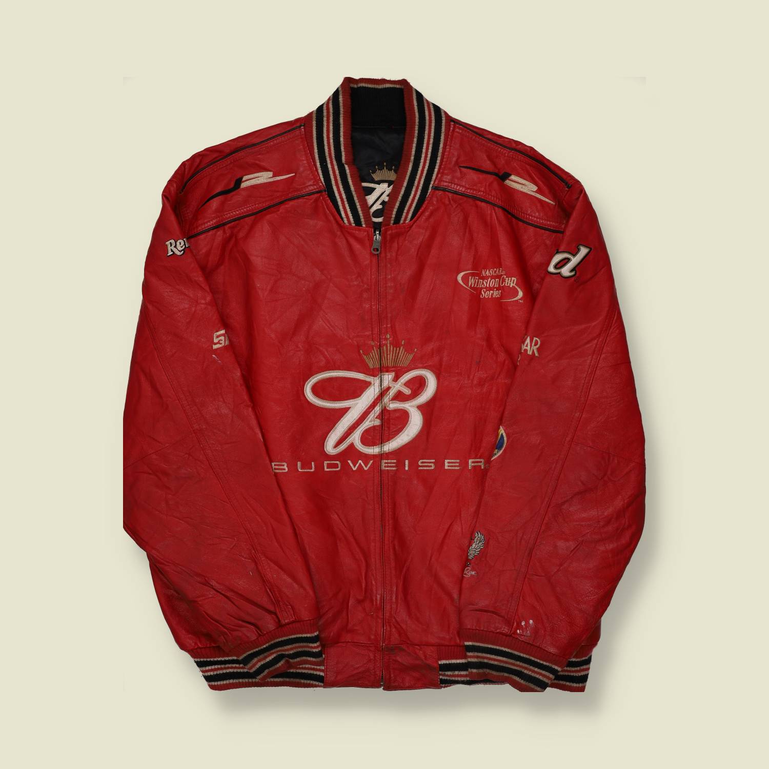 2000s Reversible Budweiser Leather Nascar Jacket - XXL