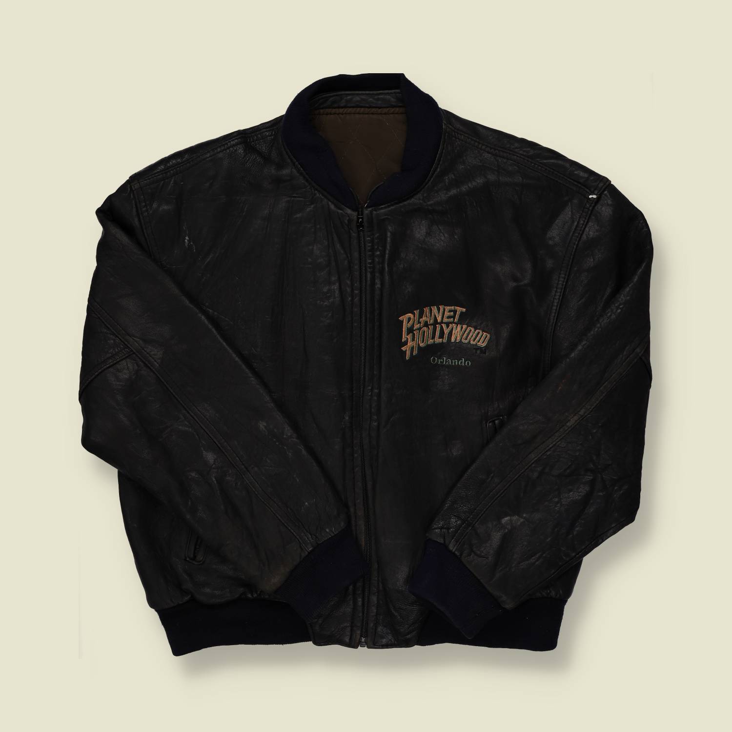 1990s Planet Hollywood Leather Bomber - XL