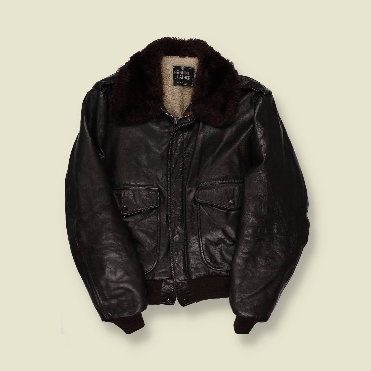 1970s Made in USA Leather Flight Jacket - M