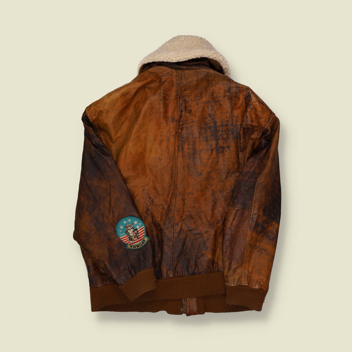 1990s Star Trek Enterprise Motif Leather Flight Jacket - XL