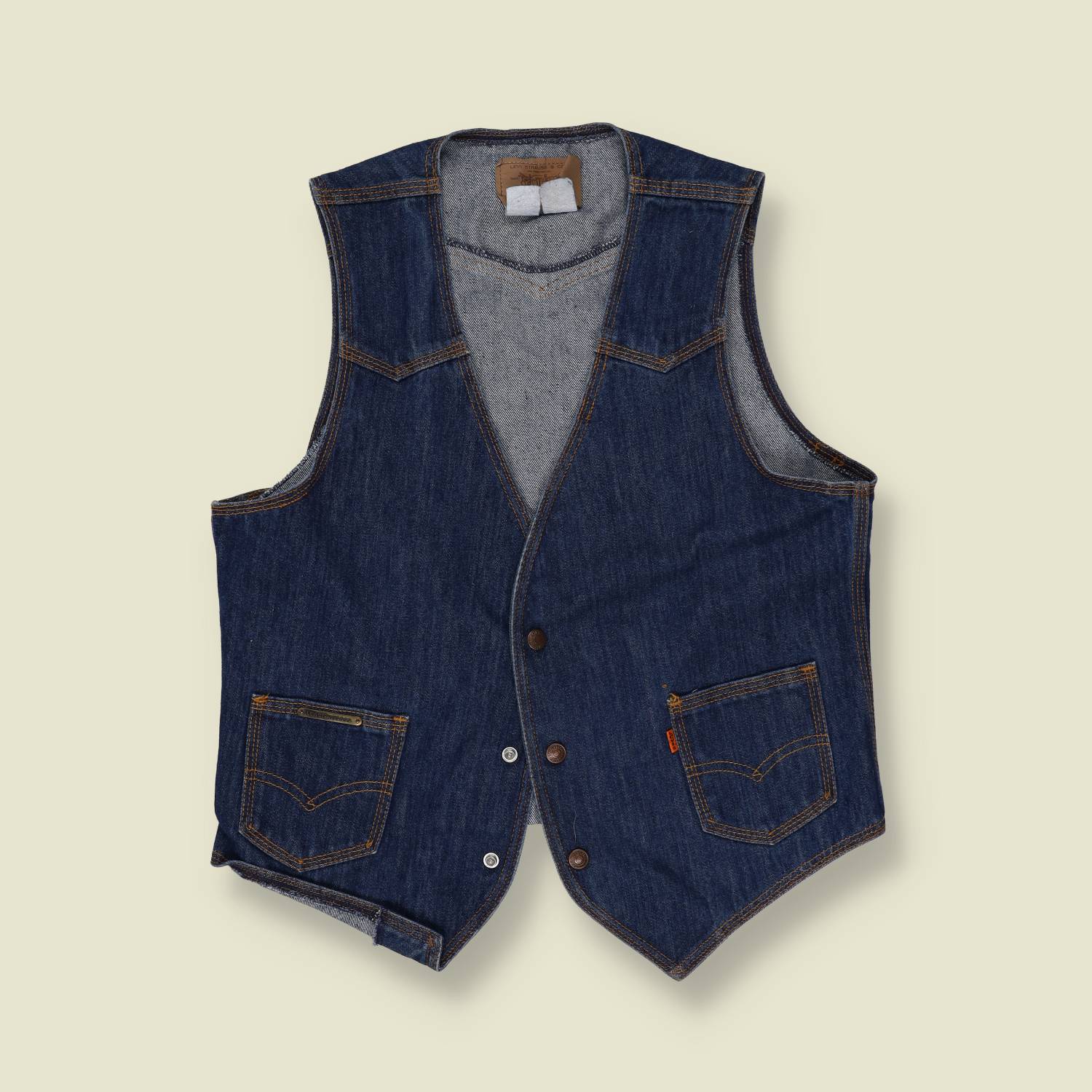1970s Levi's Made in USA Orange Tab Vest - S/M