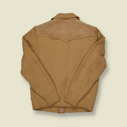 1970s Suede Leather Knit Jacket - XXS/XS