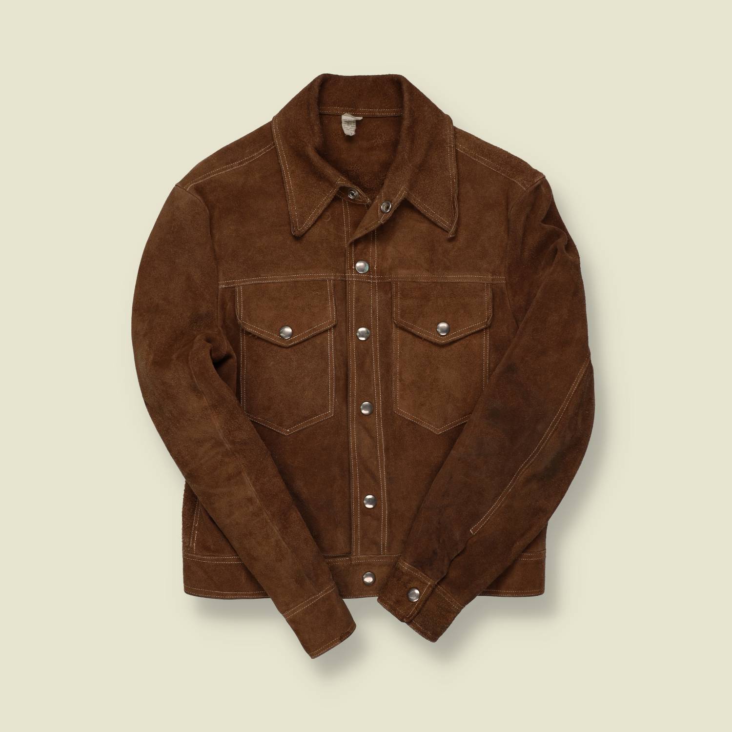 1960s/1970s Suede Leather Trucker Jacket - XXS
