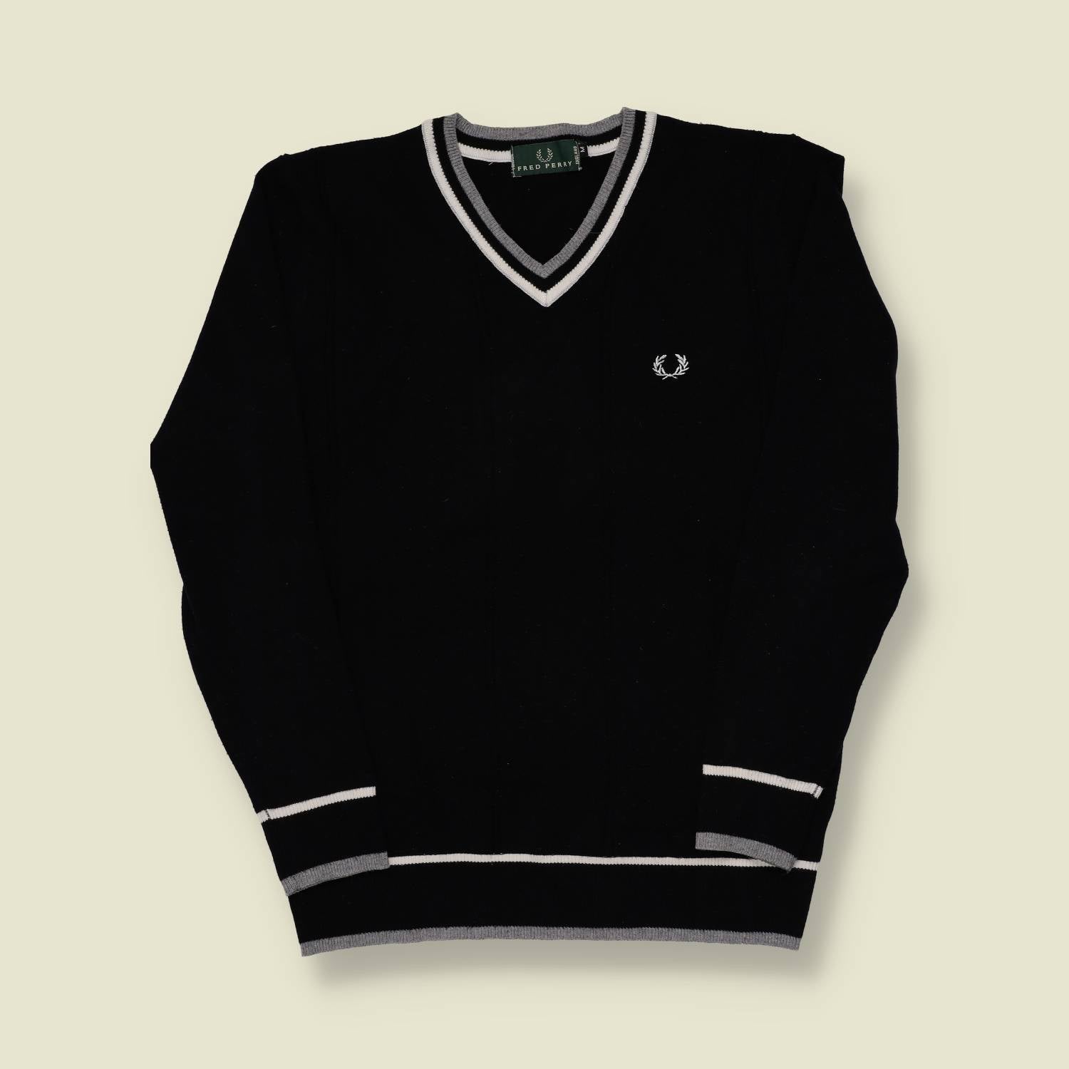1990s Fred Perry V Neck Knit - M