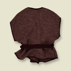 1990s | Edina Ronay | Belted Wrap Cardigan | Brown - 12