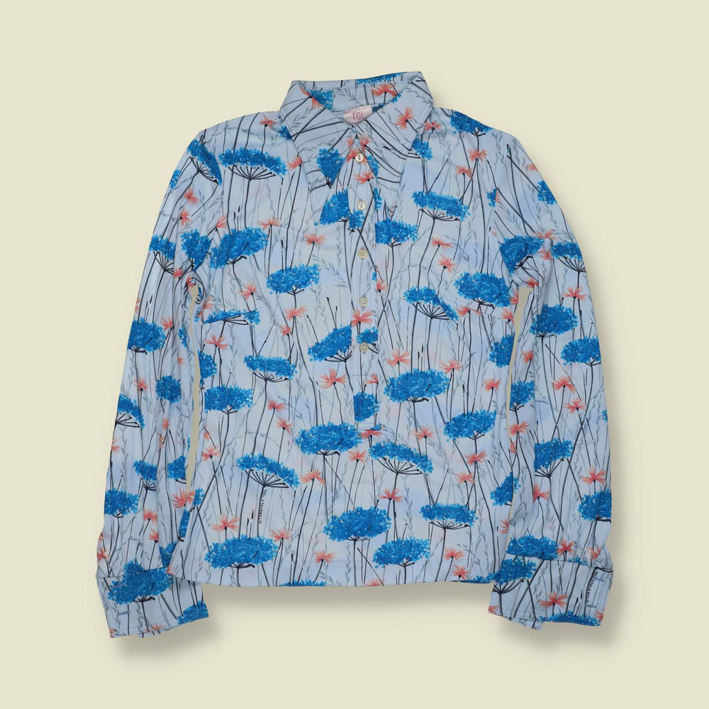 1970s | TGL Stockholm | Deadstock Blouse | Blue Floral - 8