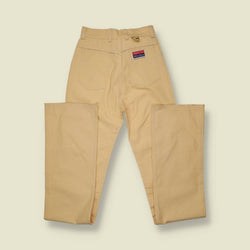 1970s | Black Out Blue Jeans | Straight Leg Jeans | Beige - w24