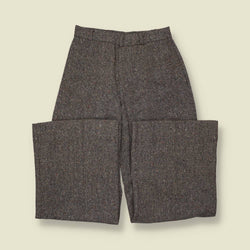 1970s | Flecked Wool Flares | Grey - w26