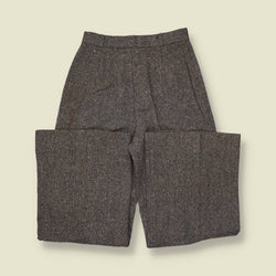 1970s | Flecked Wool Flares | Grey - w26