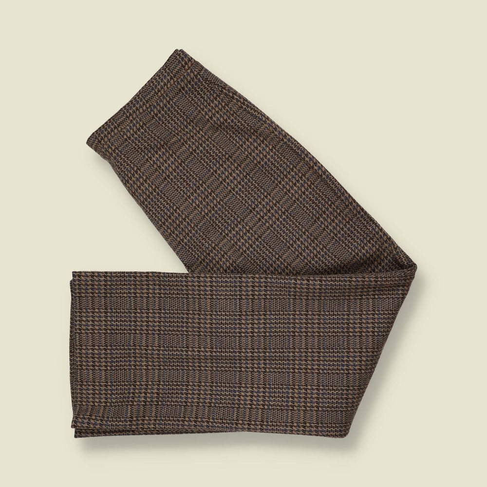 1970s | Houndstooth Check Trousers | Brown & Blue - w30