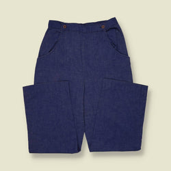 1970s | Flared Trousers | Navy - w28