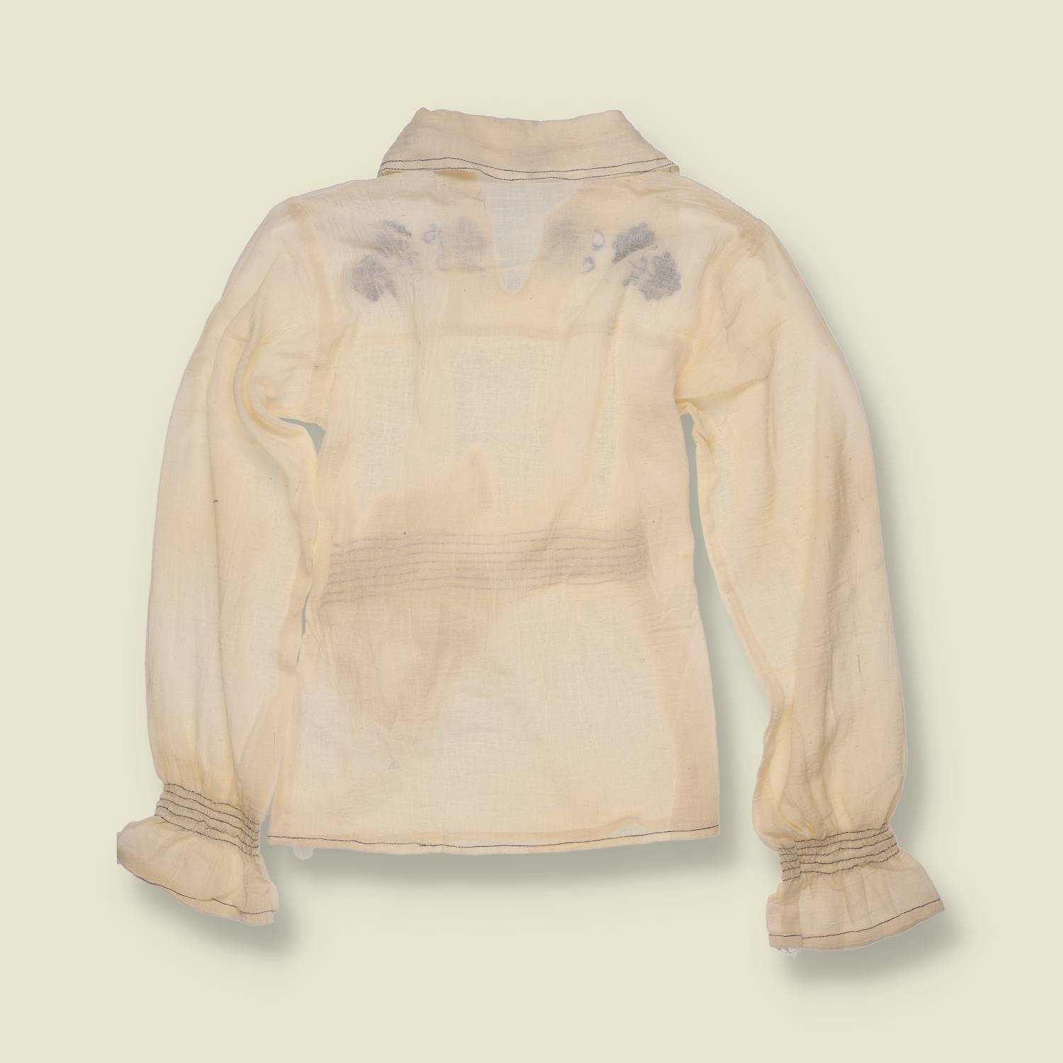 1970s | Embroidered Folk Blouse | Cream - 6