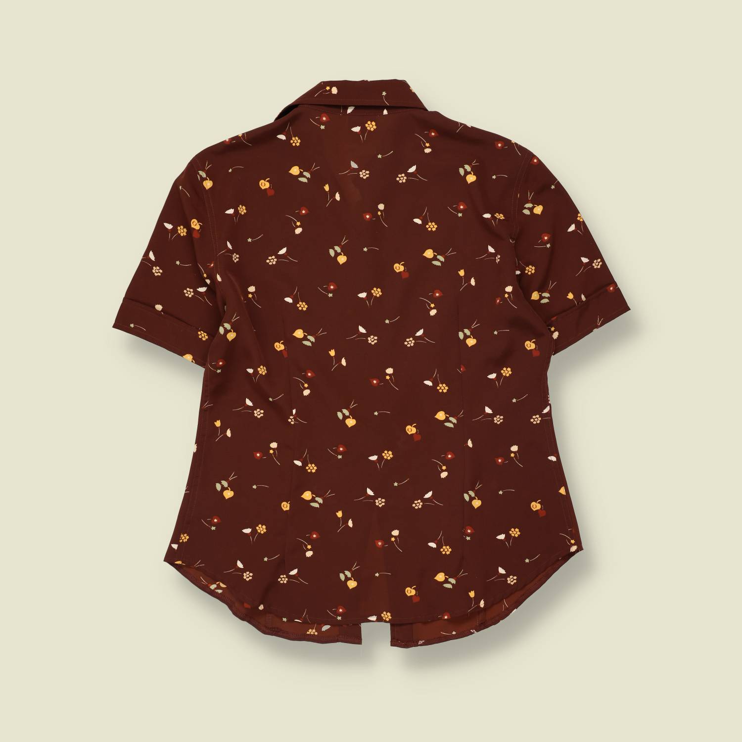 1990s | Floral Print Blouse | Brown - 12