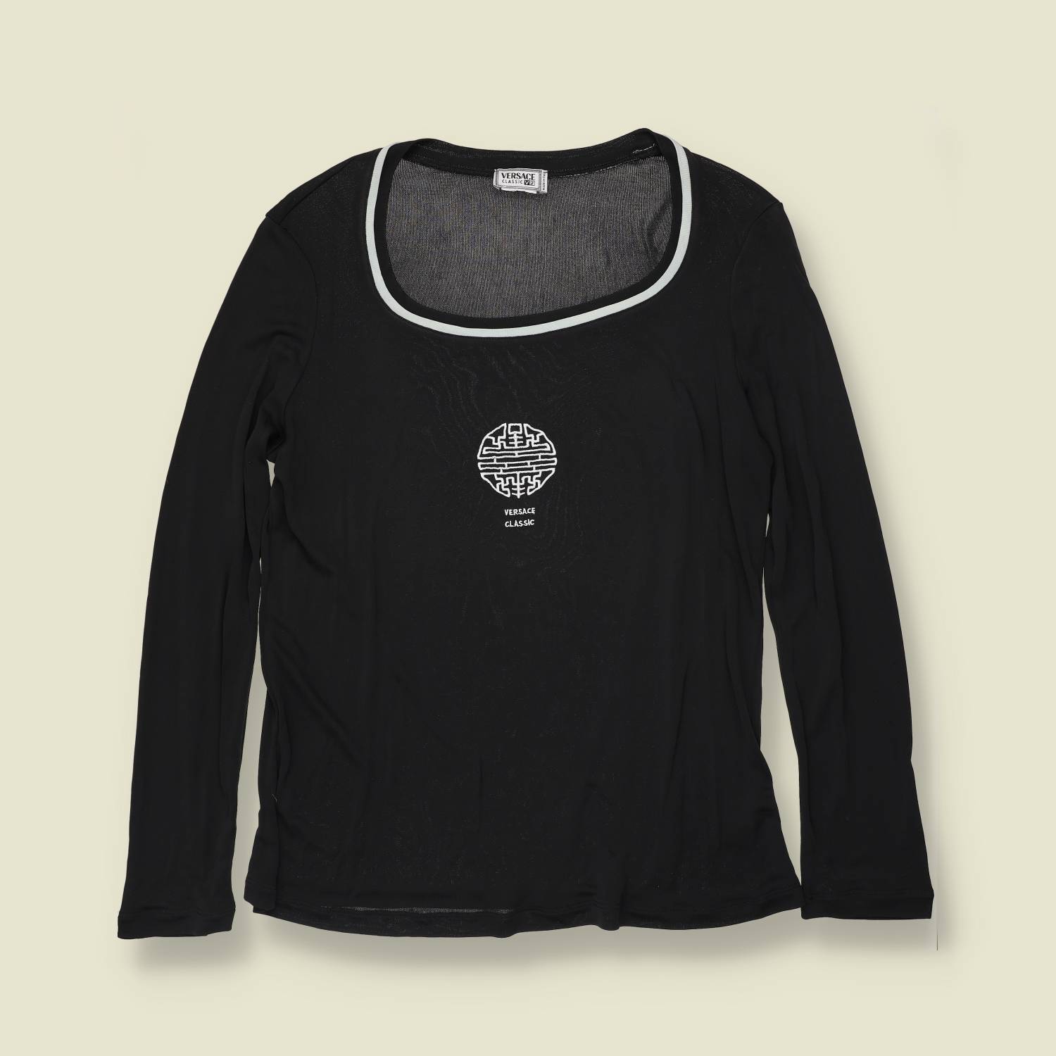 1990s | Versace Classic | Long Sleeve Top | Black - 12