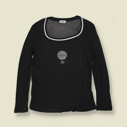 1990s | Versace Classic | Long Sleeve Top | Black - 12