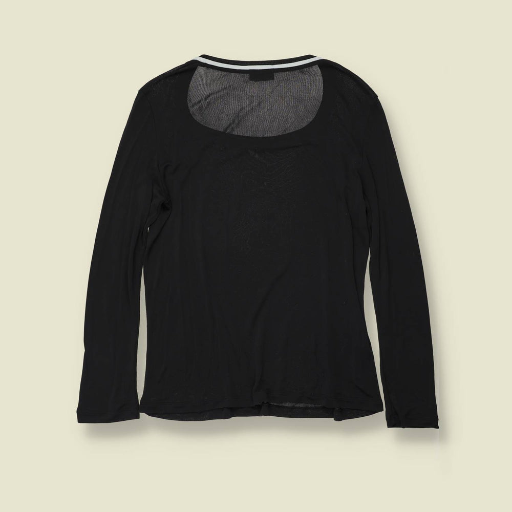 1990s | Versace Classic | Long Sleeve Top | Black - 12