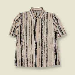 1980s | Sommermann | Striped Print Blouse | Black & Cream - 12