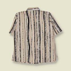 1980s | Sommermann | Striped Print Blouse | Black & Cream - 12