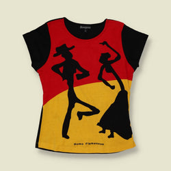 1980s | Benegassi | Homo Flamencus Novelty Tee | Red & Yellow - 4