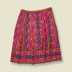 1980s | Aztec Print Skirt | Pink Multi - w30