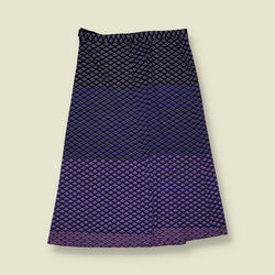 1970s | Scallop Print Ombré Skirt | Purple & Black - w28
