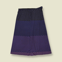1970s | Scallop Print Ombré Skirt | Purple & Black - w28