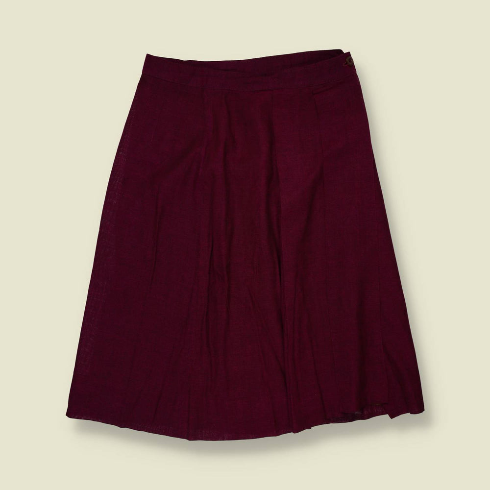 1970s | A-Line Skirt | Burgundy - w30