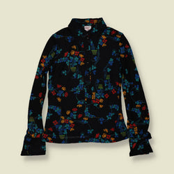 1970s | TGL | Deadstock Blouse | Black Floral - 8