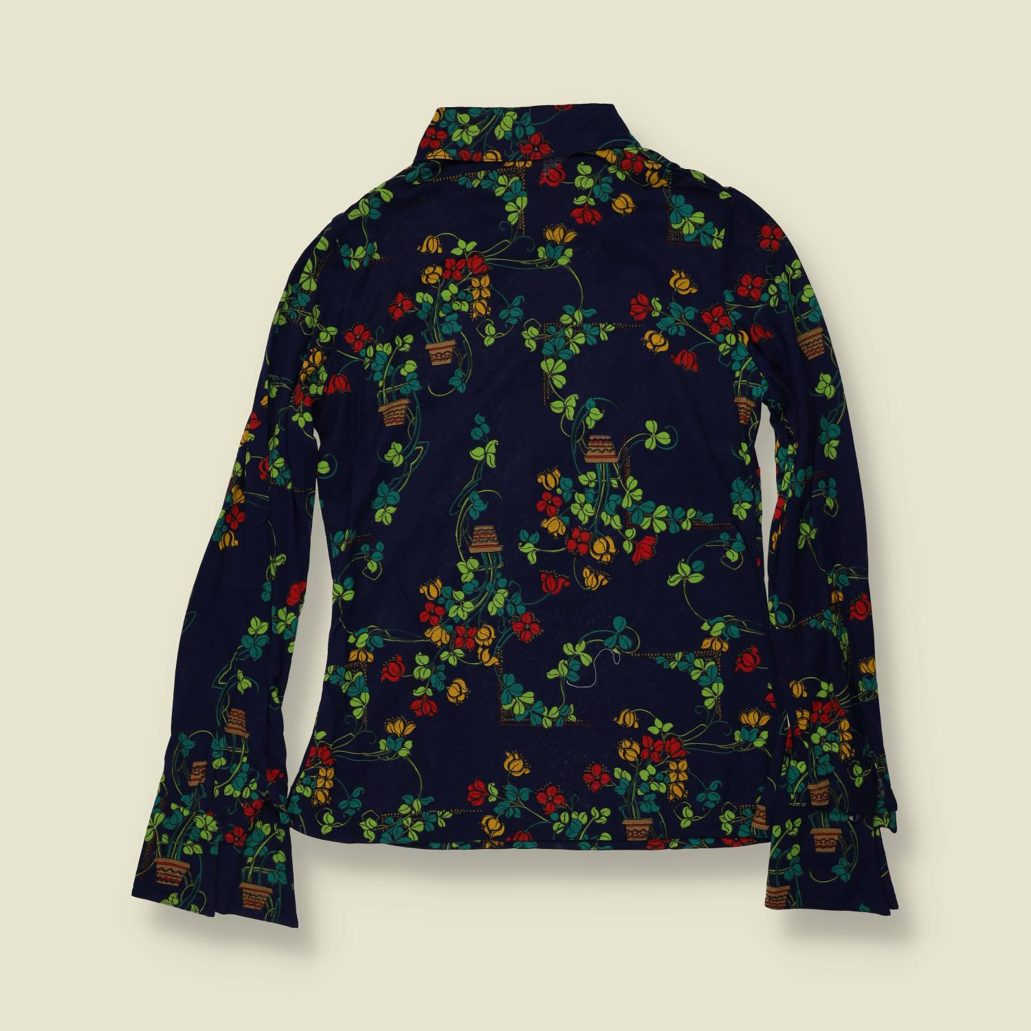 1970s | TGL | Deadstock Blouse | Navy Floral - 6