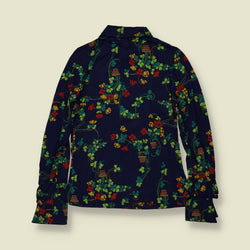 1970s | TGL | Deadstock Blouse | Navy Floral - 6