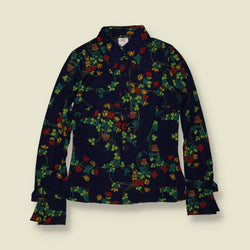 1970s | TGL | Deadstock Blouse | Navy Floral - 6