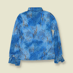 1970s | TGL | Deadstock Blouse | Blue Abstract - 8