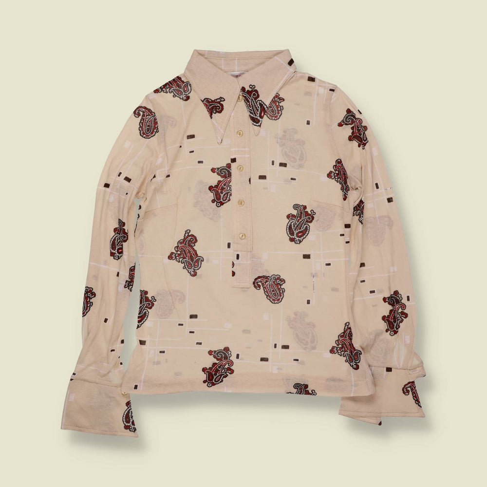 1970s | TGL | Deadstock Blouse | Cream Paisley - 8