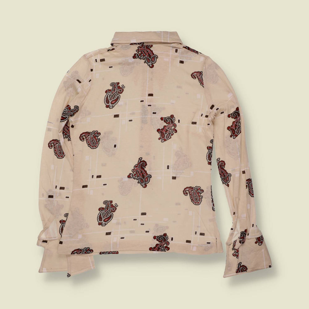1970s | TGL | Deadstock Blouse | Cream Paisley - 8