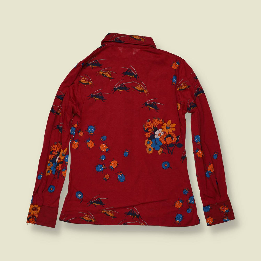 1970s | TGL Stockholm | Deadstock Blouse | Red Novelty Print - 8