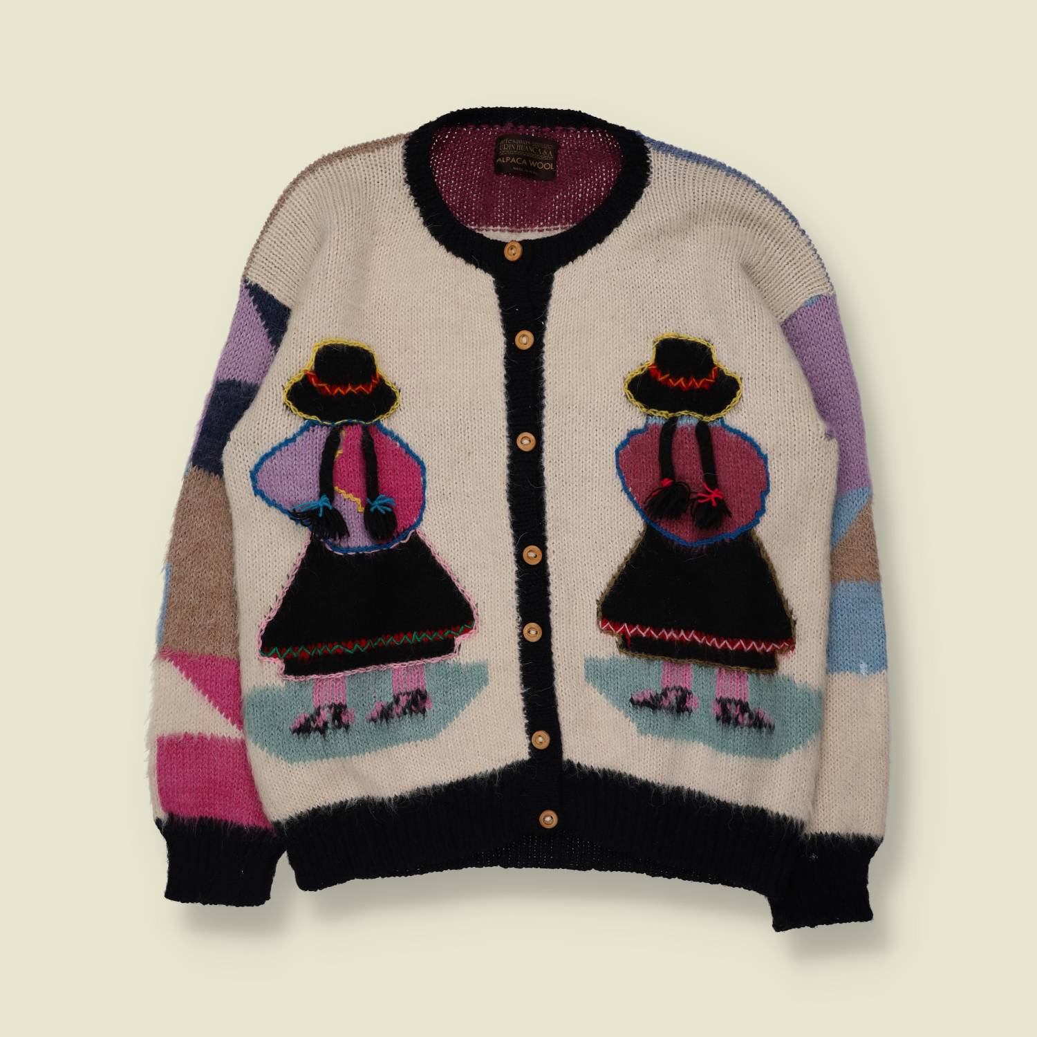 1970s | Rin Juanca | Alpaca Wool Cardigan | Cream - 18