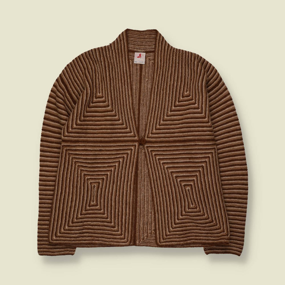 1970s | The Andes | Alpaca Wool Cardigan | Brown - 14