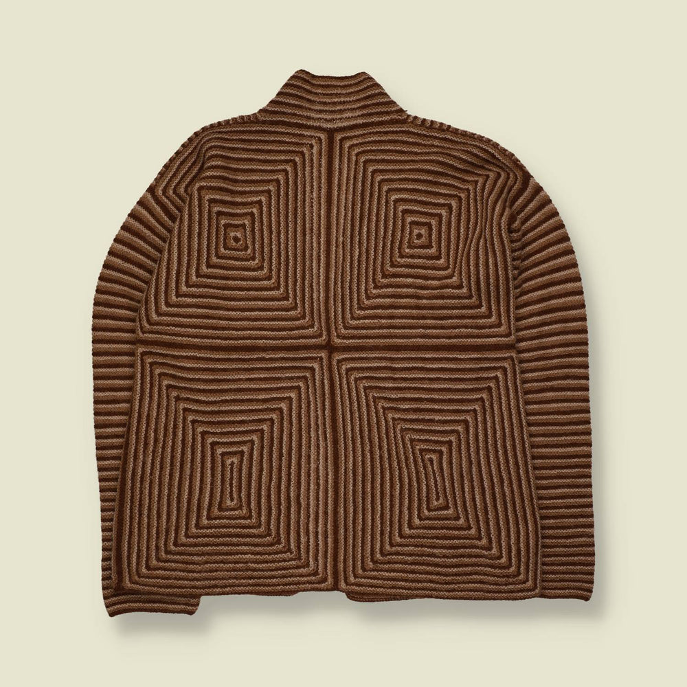 1970s | The Andes | Alpaca Wool Cardigan | Brown - 14