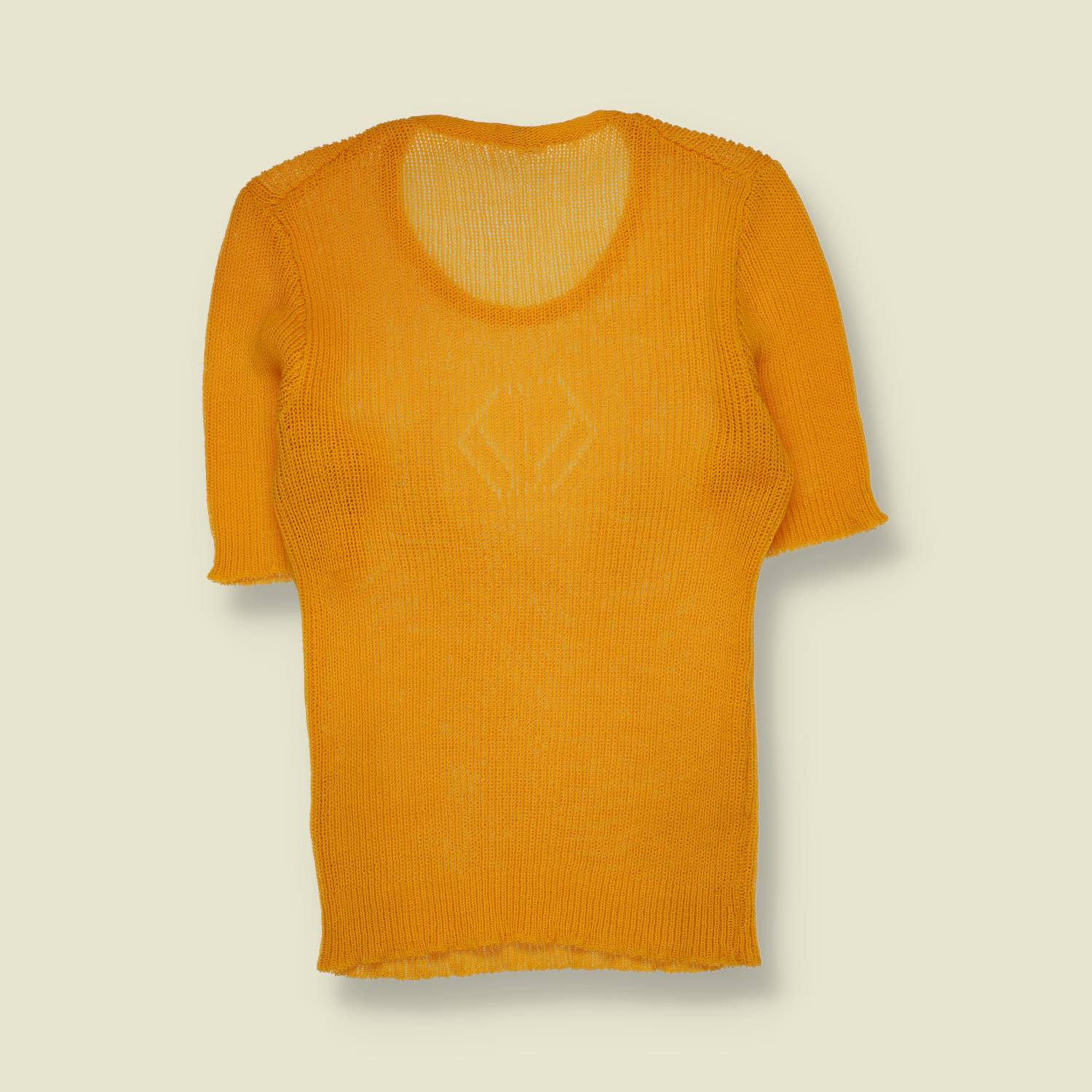 1970s | Diamond-Stitch Knit Top | Mustard - 0