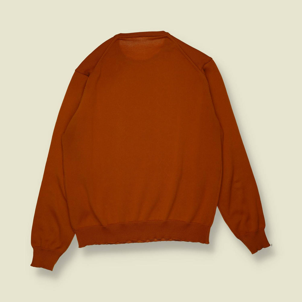 1970s | Pointelle Knit Jumper | Rust - 12